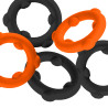 Oxballs Lot de 5 Cockrings Spinner 25 mm Noir-Orange